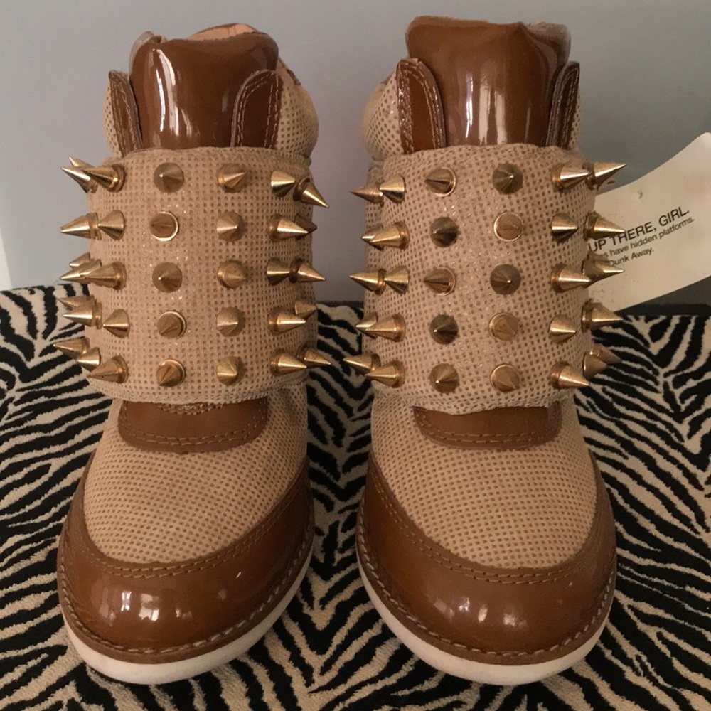 Jeffrey Campbell Brown and Tan Spiked Sneakers - Picture 2 of 12